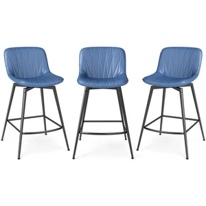 Kitchen Upholstered Bar Stools Set of 3 Swivel Counter Height Bar Chairs, 30" - Picture 1 of 49