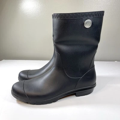 UGG Sienna 哑光黑色雨靴女式 12 码 — 第 1/4 张图片