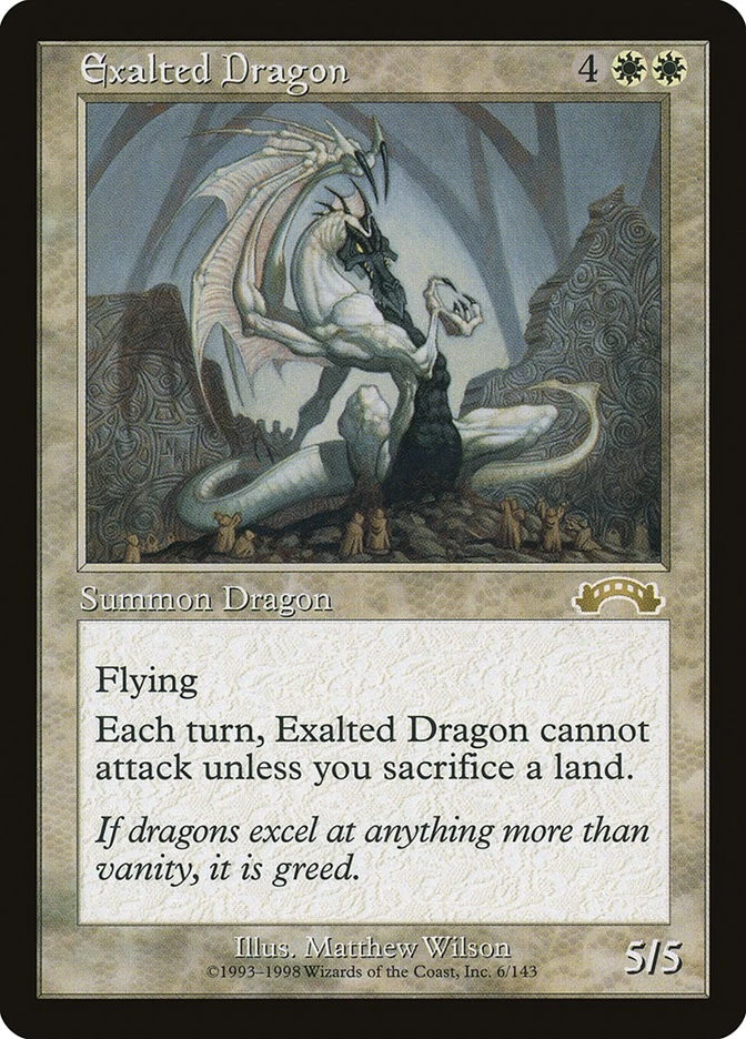 MTG Magic the Gathering Exalted Dragon (6/143) Exodus LP - Image 1 of 1