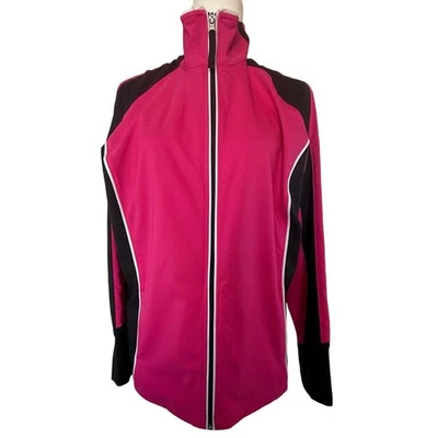 Jacket - Made for Life size Large pink  black athletic run warm up women's coat - Image 1 of 4