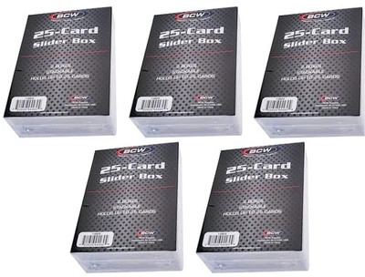 10 BCW 25 Card 2-Piece Storage Boxes New Case Sports Trading Gaming Slider Clear - Image 1 of 4