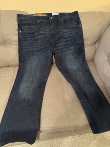 TK Axel Slim Boot Stretch Jeans Dark Wash Denim 40x32 NWT - Picture 1 of 4
