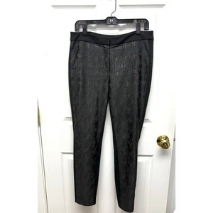 White House Black Market Metallic Detail Pants, Floral Texture, Skinny, Size 10 - Picture 1 of 10