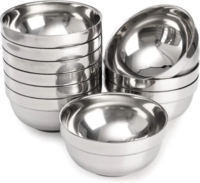 10 Pack Stainless Steel Bowls 5 Inch Snacks Bowl, 15 Oz Soup Bowl Lightweight Sa - Image 1 of 4