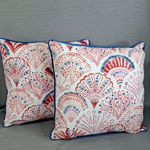 allen + roth 16" Paisley Coral Springs Square Throw Pillow Qty 2 Indoor/ Outdoor - Picture 1 of 9