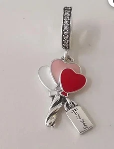 Autentico Charm Pandora # Palloncini Cuore Pendente con Zirconi - Foto 1 di 4