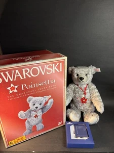 Steiff Swarovski Poinsettia 9.5" Mohair Bear LE 681103 - Picture 1 of 23