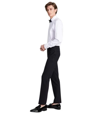 Pantalones de esmoquin Bar Iii para hombre ajustados 32/30 negros lisos Foto 1 de 2