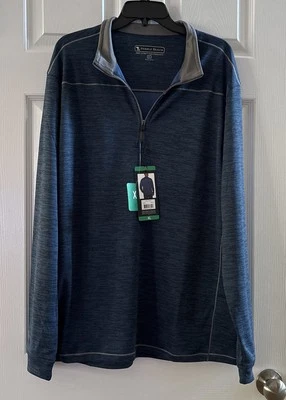 Pebble Beach Hombre Dry Luxe Performance 1/4 Cremallera Azul Talla XL Foto 1 de 4