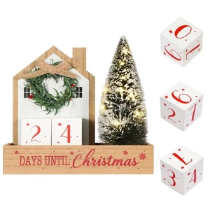 Christmas Tree Countdown Block LED Lighted 99 Days Until Christmas Wreath Cal... - Picture 1 of 7