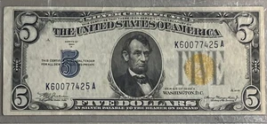 1934A $5 Crisp North Africa WWII EMERGENCY ISSUE Silver Certificate - Picture 1 of 3