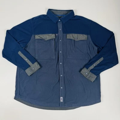 Patagonia Men’s XL Frost Fighter Fleece Shirt Jacket Navy Gray Snap Front - Image 1 of 4