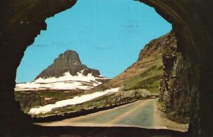 Postcard MT Glacier National Park Mt Clements through Tunnel 1975 PC G6741