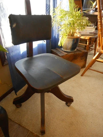 Antique Office Chair Cook Quality Wood Steampunk late 19th Century ? Steampunk Cover
