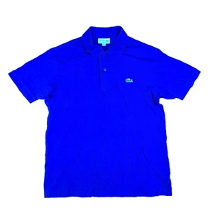 Lacoste Polo Shirt Mens Sz Medium Blue Classic Fit Patch Logo Golf Short Sleeve - Picture 1 of 16