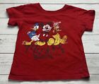Chemise Mickey Mouse 4T imprimé graphique rouge manches courtes T-shirt