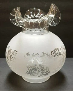 4" Straight Fitter Etched Filigree Gas Table Lamp Shade With Crimp Top New 148JB - Picture 1 of 8