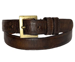 Coach Vintage Brown Leather Belt with Natural Brass Buckle Size 32” 80 CM - Picture 1 of 10