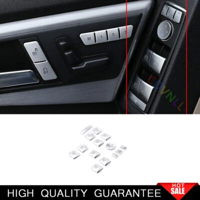 For Mercedes-Benz GLK 2009-15 Matte Silver Window Lock Lift Panel Frame Sticker - Image 1 of 4