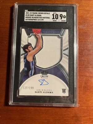 2021-22 Panini Crown Royale Silhouettes /199 Santi Aldama Rookie Auto RC 🔥SGC - Image 1 of 2