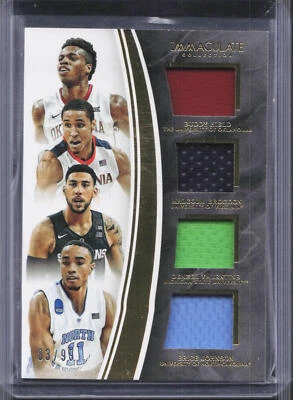 2016-17 Immaculate #14 Hield Brogdon Valentine Johnson Quad Materials #/99 - Image 1 of 2