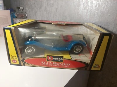burago 1 18 Alfa Romeo 2300 Spider 1932 Damaged Box Diecast Car Vehicle Ltd Edit - Image 1 of 4