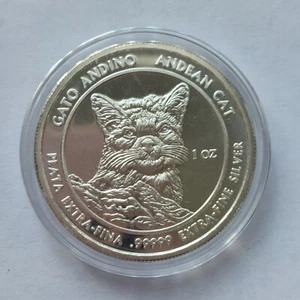 2011 Andean Cat Royal Silver Co. Coin 1 Troy Oz .99999 Extra Fine Round - Picture 1 of 2