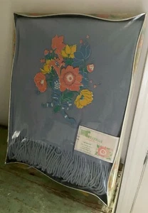 NOS Vintage Chatham Virgin Wool Afghan Blanket Baby Blue 54x72 Original Box New - Picture 1 of 5