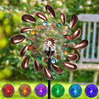 Alladinbox Solar Wind Spinner 57in Bronze Metal With Multi-color Led Changing
