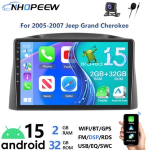 Android 15 2+32GB Car Stereo Radio GPS Carplay For 2005-2007 Jeep Grand Cherokee - Picture 1 of 15