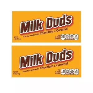 Lot of 2 MILK DUDS Chocolate and Caramel Candy Boxes 5 oz each - Picture 1 of 2