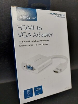 Insignia - HDMI to VGA Adapter (White) - Image 1 of 2