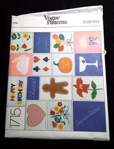 VOGUE Vintage HOME DECOR Pattern 1715 Table Linen Motif Transfers Flower Holiday - Picture 1 of 6