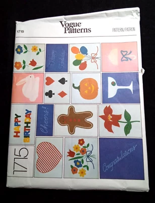 VOGUE Vintage HOME DECOR Pattern 1715 Table Linen Motif Transfers Flower Holiday - Image 1 of 4