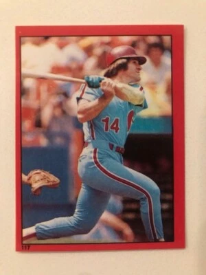 1982 Pete Rose O-Pee-Chee Béisbol Canadá Bilingüe MLB Filis Pegatina #117 Foto 1 de 2