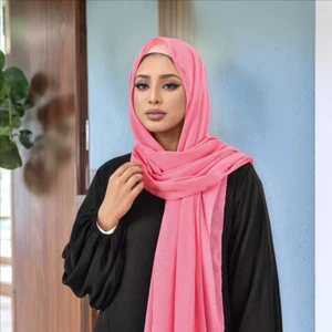 Bufanda Larga Hijab Mantón Envolvente Pañuelo Mujer Musulmán Turbante Estrás Color Sólido - Imagen 1 de 20