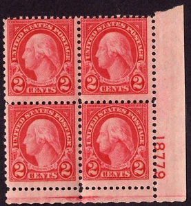 Scott #634 George Washington Red Plate Block of 4 Stamps - MNH P#18779 #22 - Picture 1 of 2