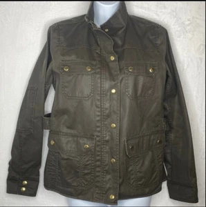 J Crew Womens The Downtown Field Military Jacket Waxed Cotton Size Small 0006 - Picture 1 of 12
