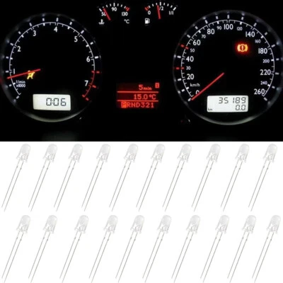 For GMC Chevy Instrument Cluster Gauge Panel Light 5mm White Mini LED Bulbs x20 - Image 1 of 4