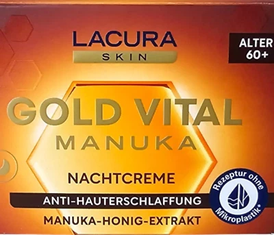 Lacura Gold Vital with Manuka Honey, Night Cream, Anti-Skin Sagging, 50ml, New - Image 1 of 3