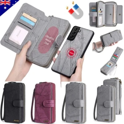 For Samsung S25 S24 S23 S22 S21 S20+ Ultra Detachable Wallet Case Leather Cover - image 1 of 4