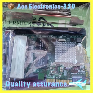 AOC-SGP-I4 SUPERMICRO (INTEL I350-T4V2) QUAD PORT Gigabit NIC w/BOTH BRACKETS - Picture 1 of 6