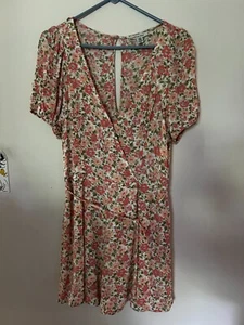 American Eagle Outfitters Womens Romper Playsuit LARGE Short Sleeve Keyhole Back - Picture 1 of 9