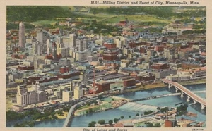 Milling District & Heart of City, Minneapolis, Minnesota - litografía sin publicar - Imagen 1 de 3