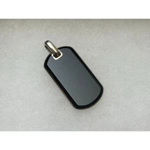 COLGANTE ETIQUETA PERRO DAVID YURMAN Chevron Plata de Ley .925 Ónix Negro 35mm - Imagen 1 de 7