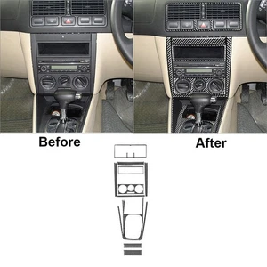 10Pcs Carbon Fiber Central Console Cover Trim For Volkswagen Golf MK4 1999-2004 - Picture 1 of 11