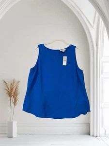 LOFT Sleeveless Top Women’s Medium Button Back Ruffle Summer Basic Shell NWT - Picture 1 of 17