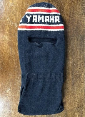 VINTAGE Yamaha Knit Snowmobile Facemask Ski Mask Hat Stocking Cap Racing Black - Image 1 of 4