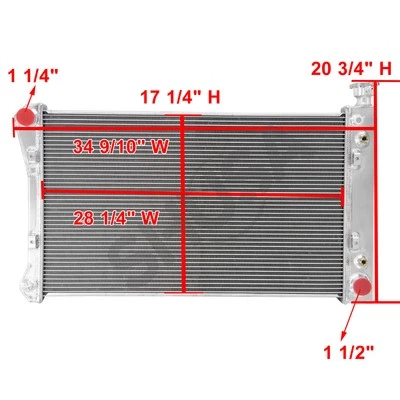 3 Row Aluminum Radiator For 1988-1997 Chevy GMC C/K 1500 2500 3500 5.0L 5.7L V8 Foto 1 de 4