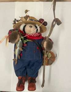 Apple Whimseys RACCOON GONE FISHING - RARE Vintage 1993 SIGNED Numbered 100/200 - Bild 1 von 17